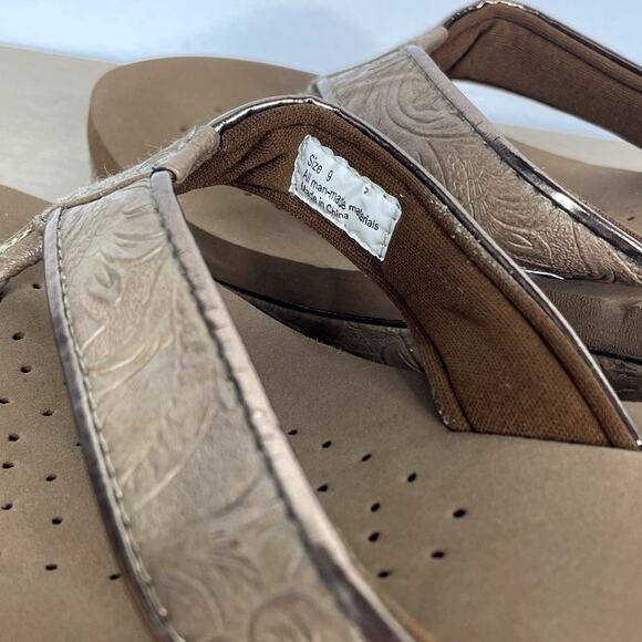 Volatile Wedge Platform Flip Flop Sandals Tan 9 - Picture 4 of 6